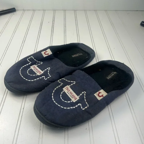 True Religion UNISEX Navy Comfort Slip-On Slippers Size 9-10 - Picture 10 of 10
